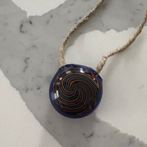 Colorful Swirl Glass Pendant Necklace